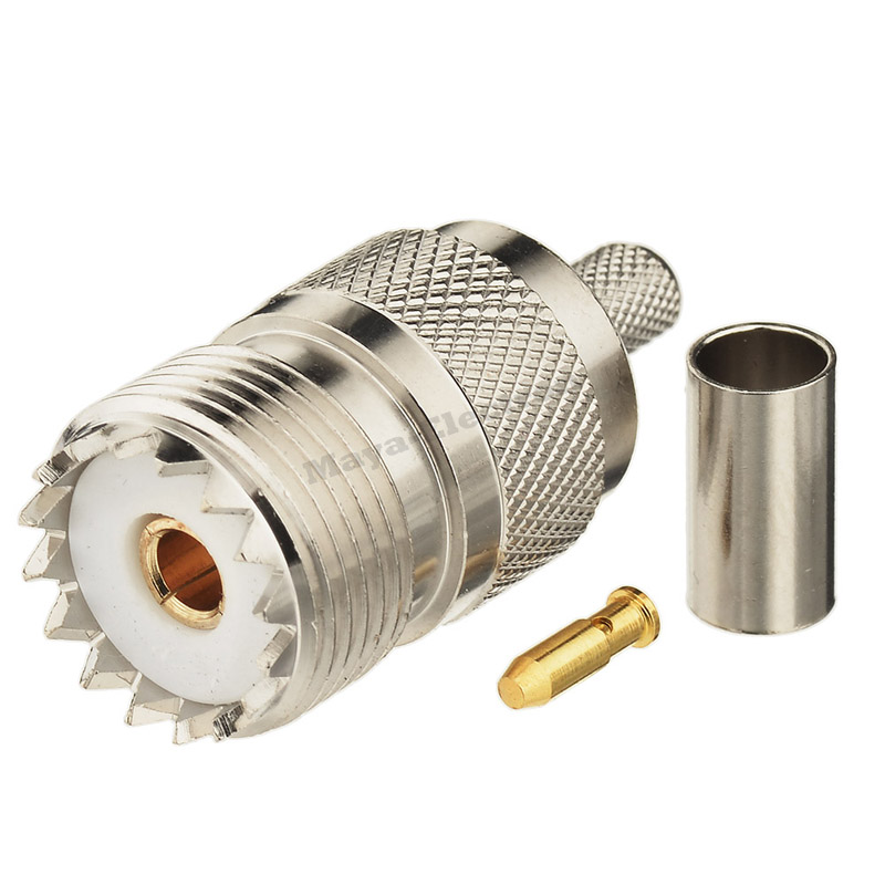 UHF SO239 SO-239 female jack connector Crimp for RG58 LMR195 RG142 RG400 Coaxial Cable