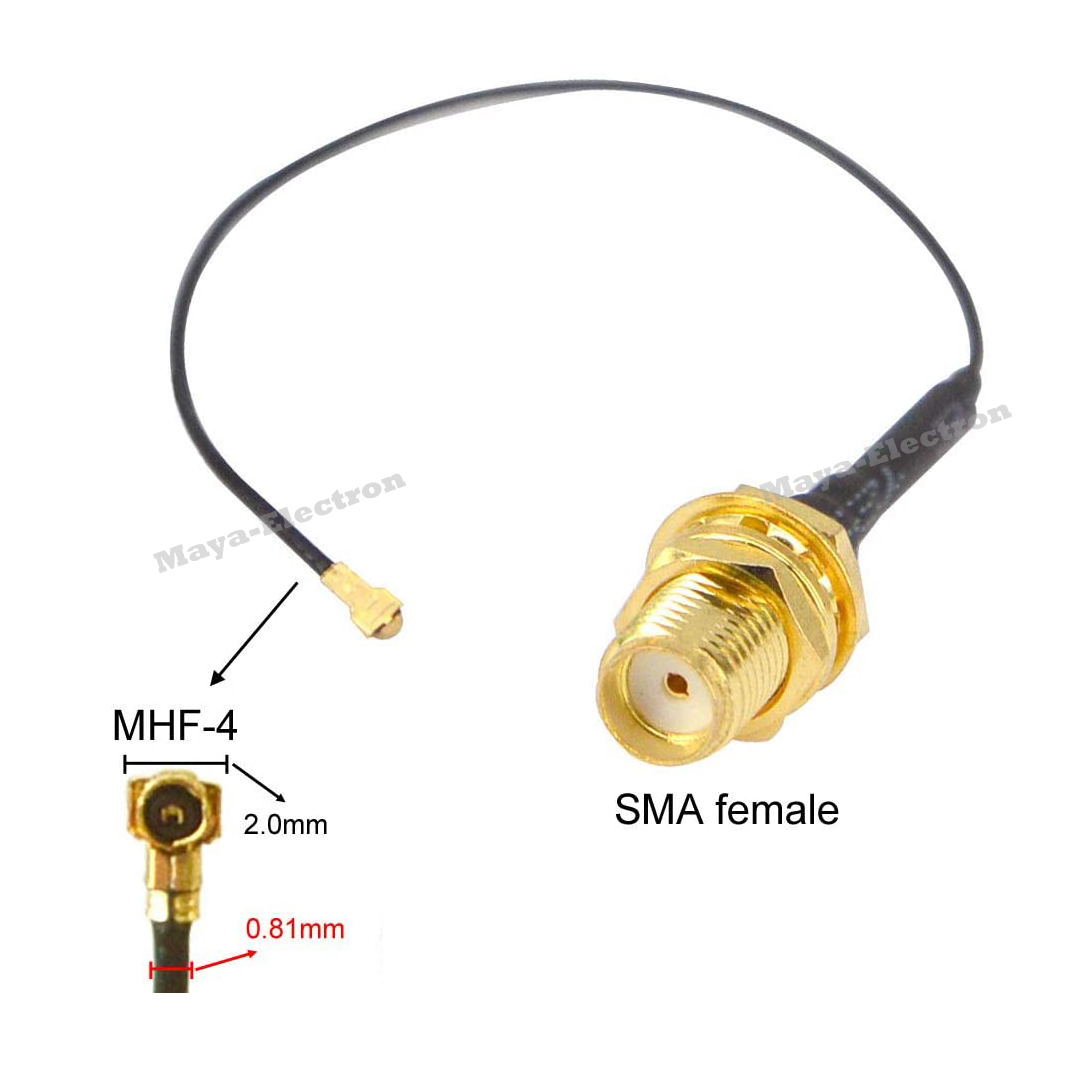 U.FL IPEX4 IPX4 MHF4 female jack to SMA Female jack Pigtail Antenna Wi-Fi Coaxial 0.81mm Cable