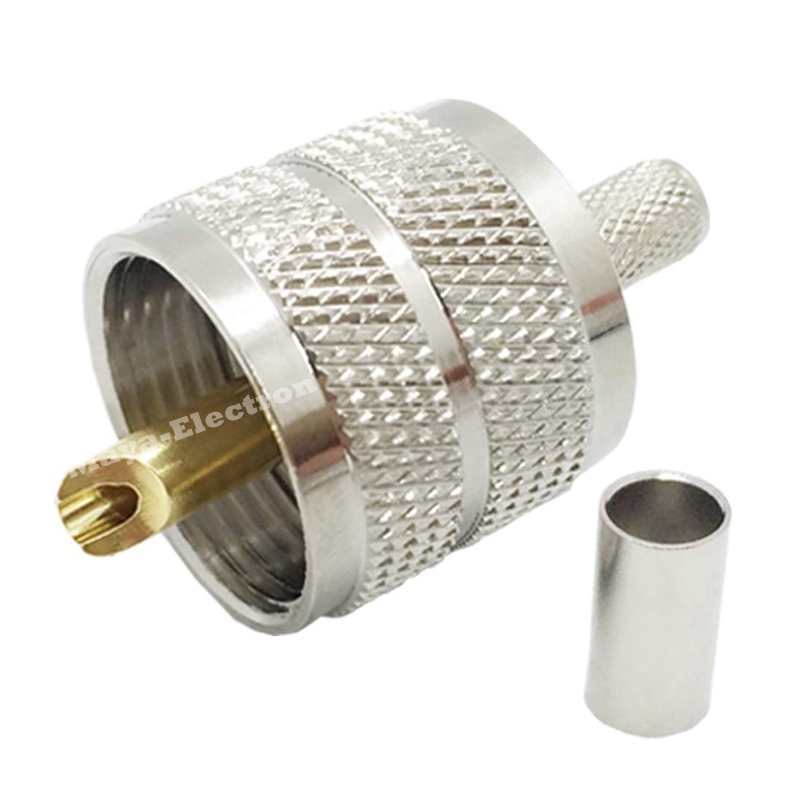 UHF PL259 PL-259 male plug connector Crimp for RG58 LMR195 RG142 RG400 Coaxial Cable