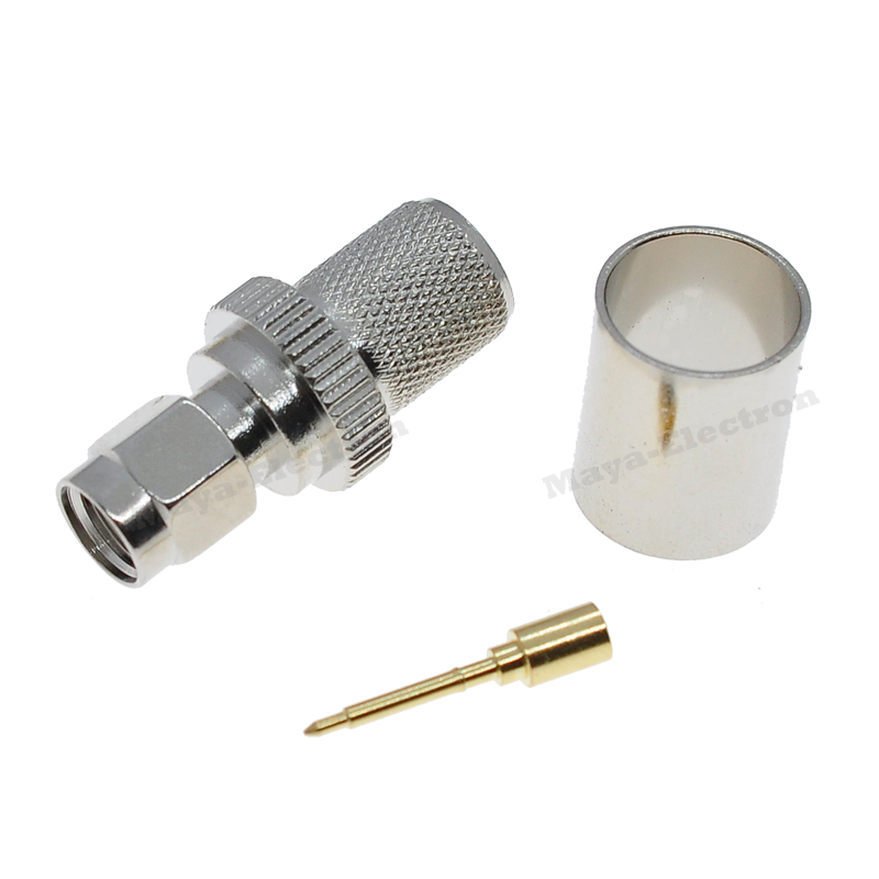 SMA male plug connector crimp for RF RG8 RG165 RG213 LMR400 Coax cable