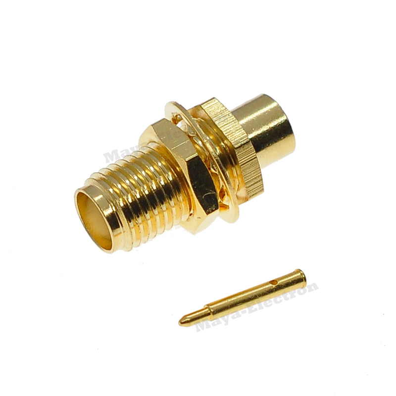 RP-SMA female plug connector solder for RG402 .141'' Semi-Rigid Cable 50Ohm