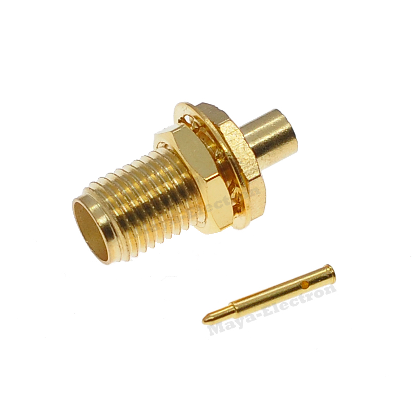 RP-SMA female plug straight connector solder for RG405 .086'' Semi-Rigid Cable 50Ohm