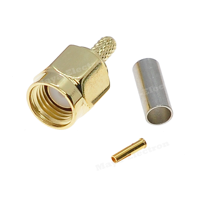 RP-SMA male jack connector Crimp for RG316 RG178 RG174 Coaxial Cable