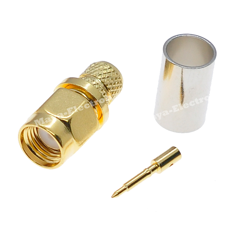 SMA male plug crimp solder for LMR240 RG-8X RG8X cable Connector