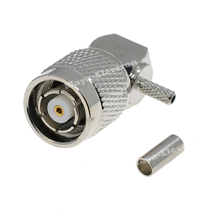 RP-TNC RPTNC male right angle 90deg connector Crimp for RG316 RG178 RG174 Coaxial Cable