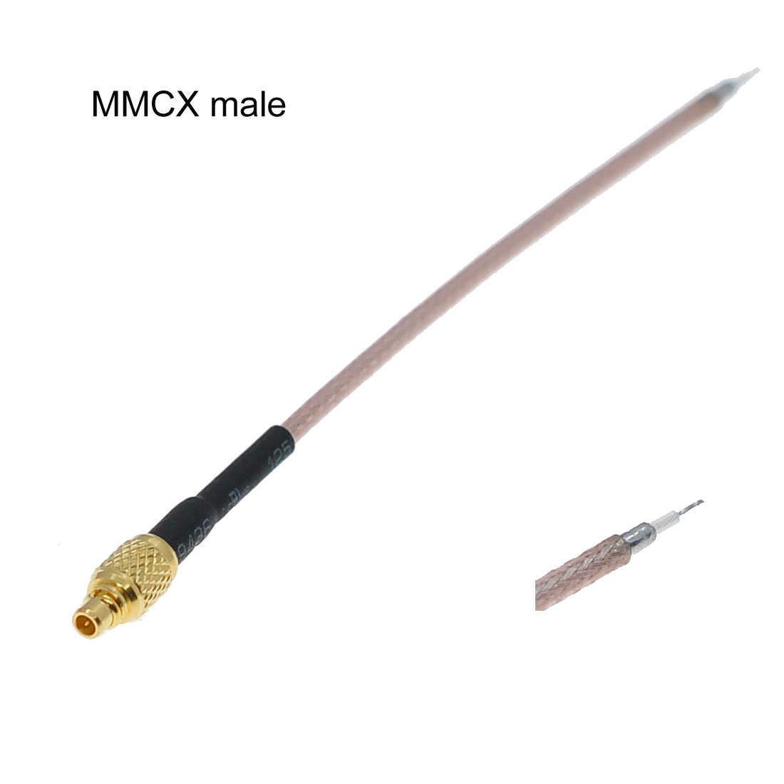 High quality MMCX Straight male plug pigtail cable with RG178 cable custom-build total length and ends