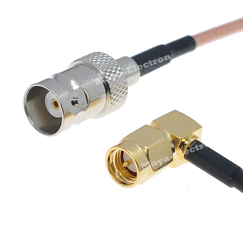 SMA right angle male plug to BNC female jack RG316 Radio Antenna Cable