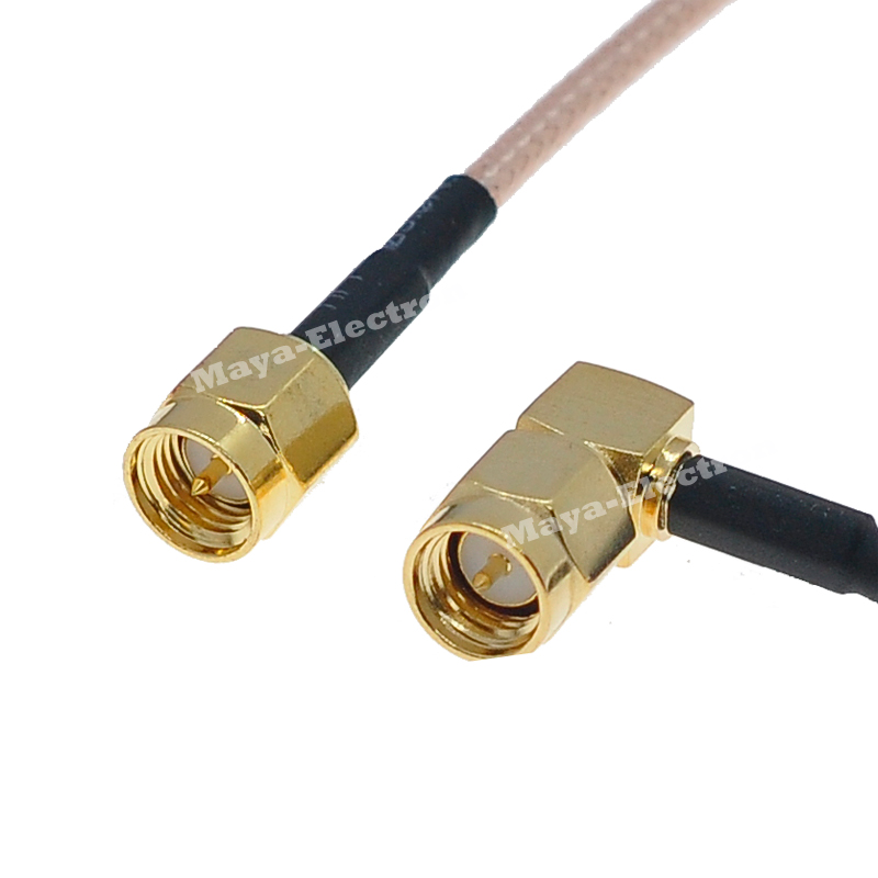 SMA male plug to SMA right angle R/A male RG316 Convert cable