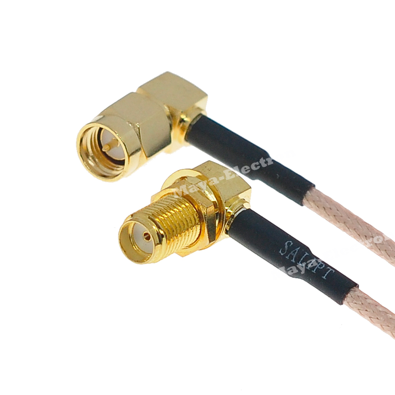 SMA right angle male plug to SMA R/A 90deg female jack RG316 Wifi Antenna Extension Cable