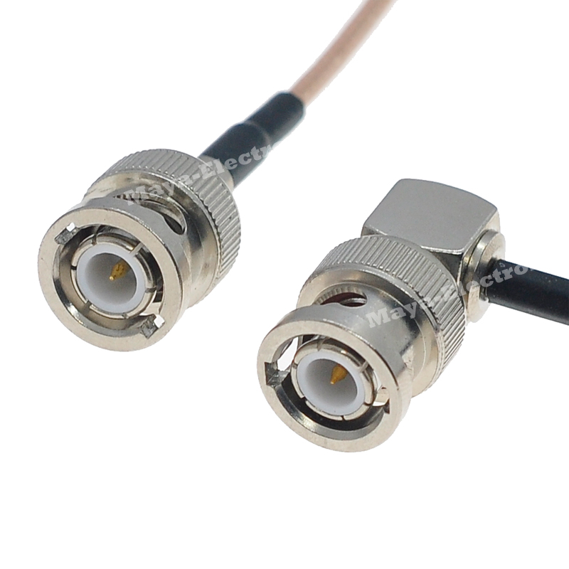 BNC male plug to BNC right angle R/A male RG316 Radio Antenna Cable