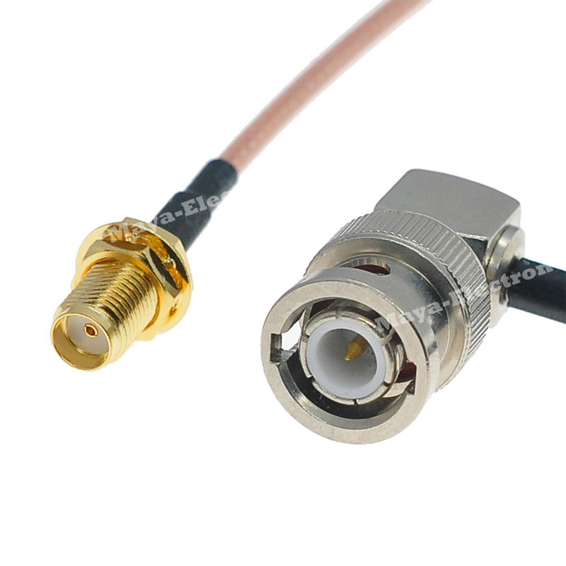 BNC right angle R/A male plug to SMA female jack RG316 Radio Antenna Cable