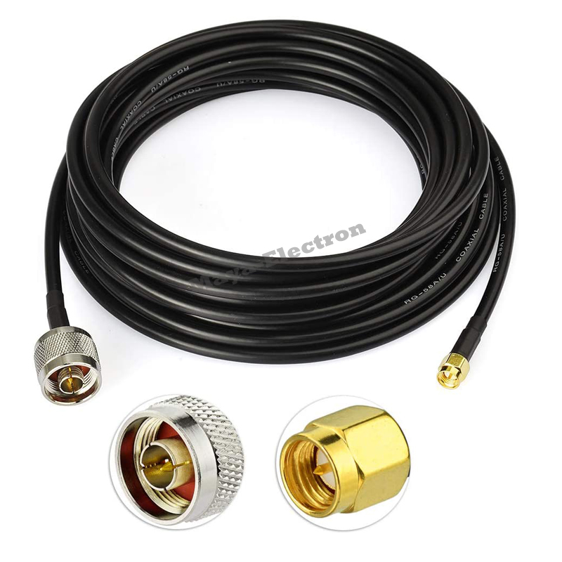 Low Loss N Male plug to SMA male with RG58 Cable for Ham Radio WiFi Router Antenna Extension Cable optional length