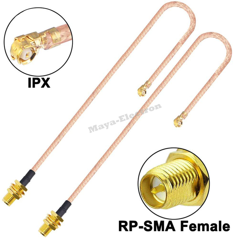 6in U.FL IPEX/IPX Mini PCI to RP-SMA RPSMA Female Pigtail Antenna Wi-Fi Coaxial RG-178 Low Loss Cable