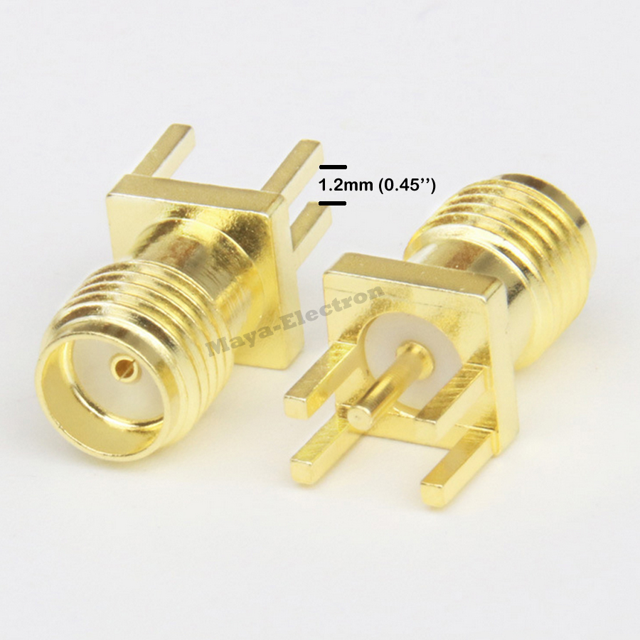 SMA female jack 0.45'' 1.2mm PCB Panel Edge Mount Solder Connector