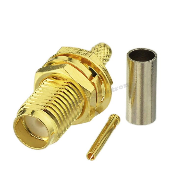 SMA female jack bulkhead connector Crimp for RG316 RG178 RG174 Coaxial Cable